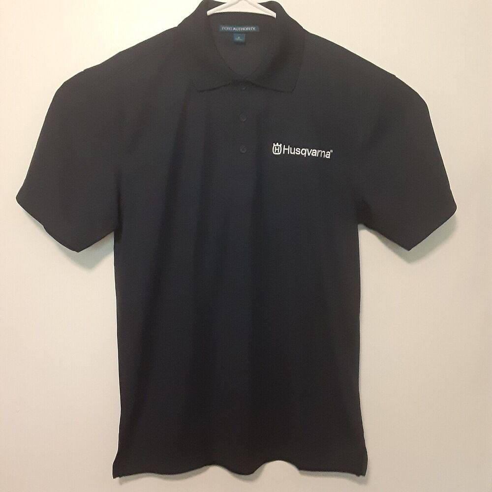 Port Authority Husqvarna Employee Henley Polo Shirt Mens S Work Uniform